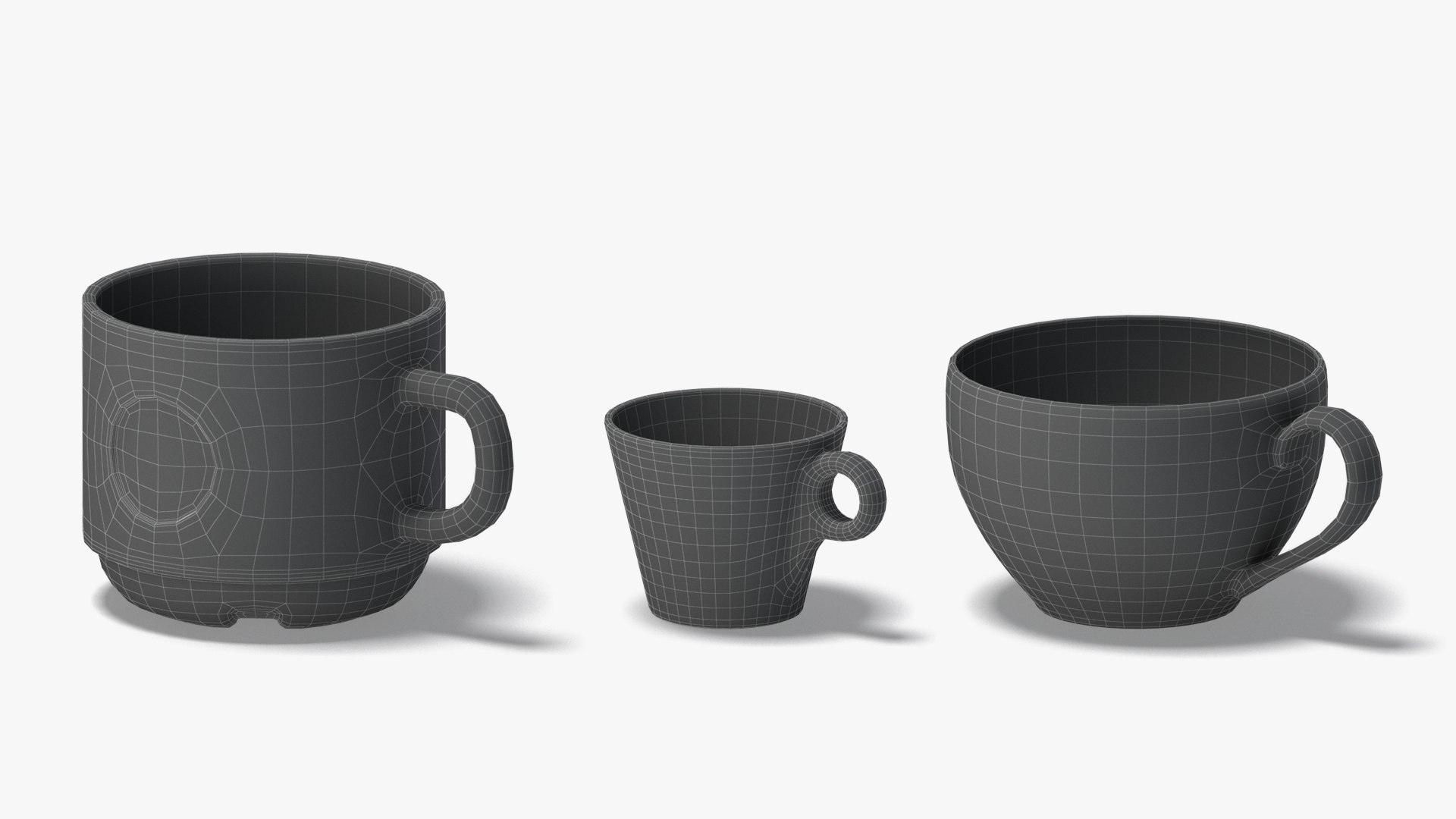 10 Mugs Shapes - white ceramic cups with different forms and sizes model https://p.turbosquid.com/ts-thumb/pC/2504nY/vR/wireframe02/jpg/1660547038/1920x1080/fit_q87/ec9141d0fd90ceddd407d0ff60d2ae05eb96afa6/wireframe02.jpg