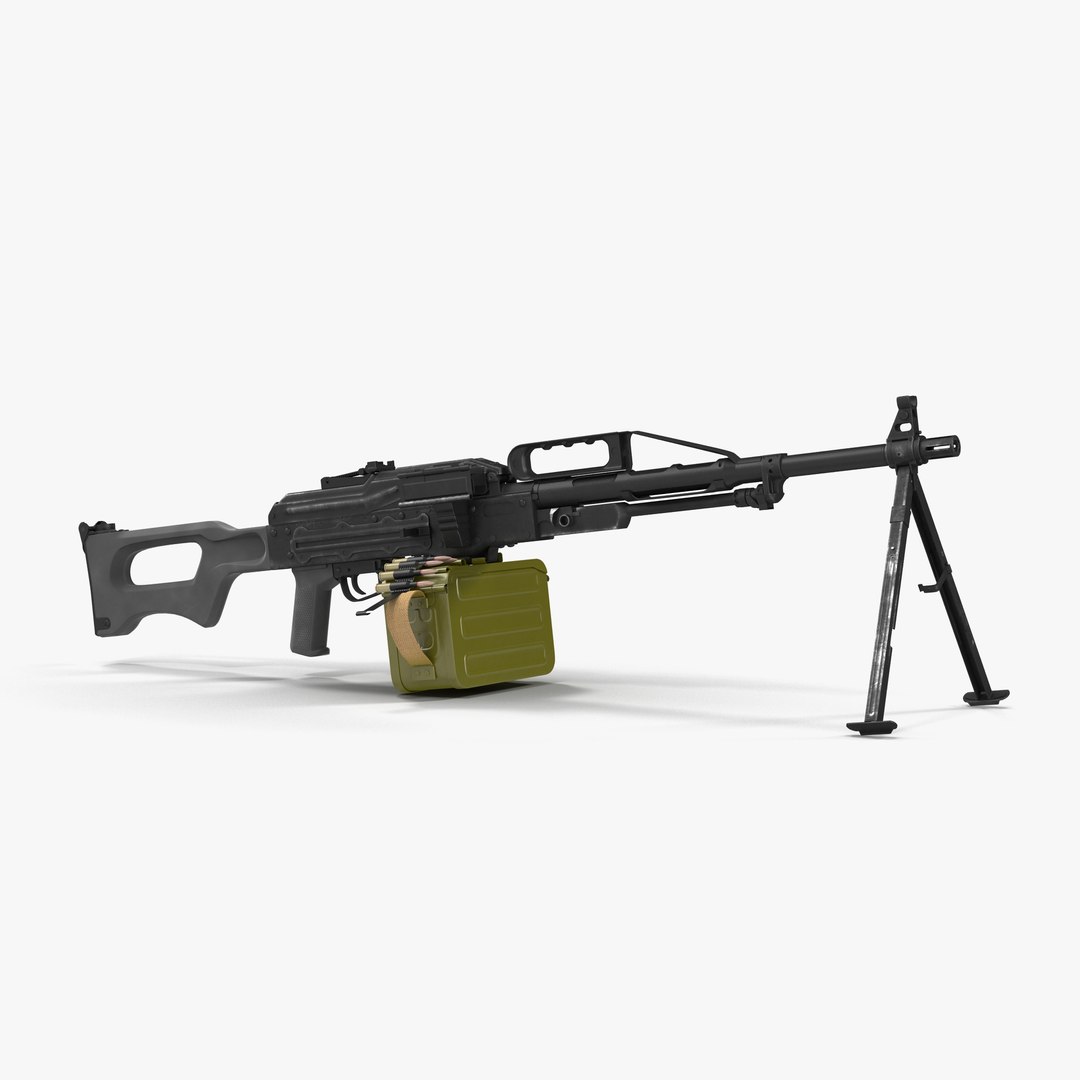 Russian Light Machine Gun Pecheneg 3D model preview