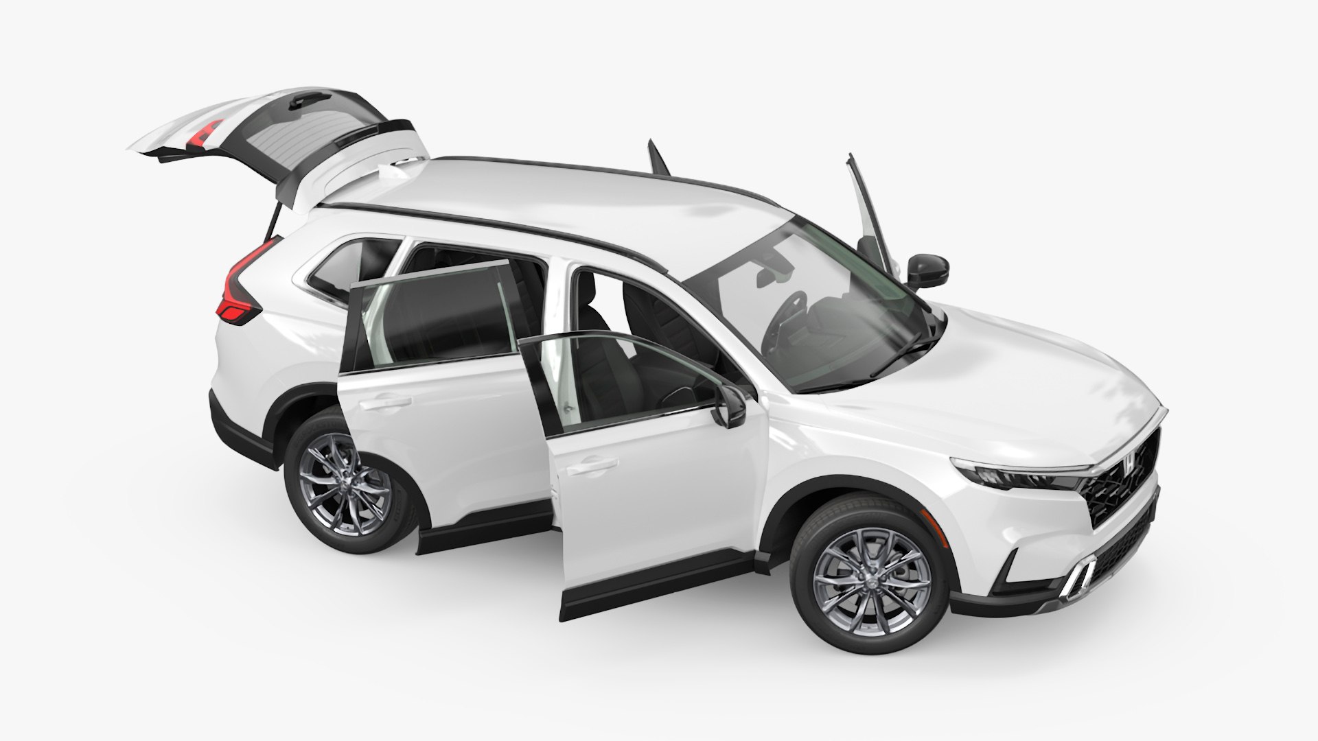 2025 Honda CR-V White Rigged 3D model preview