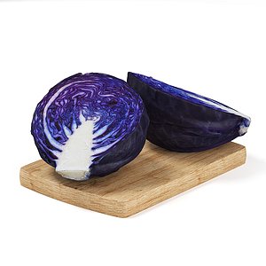 3d cutted red cabbage