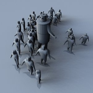 3d simple androids robots model