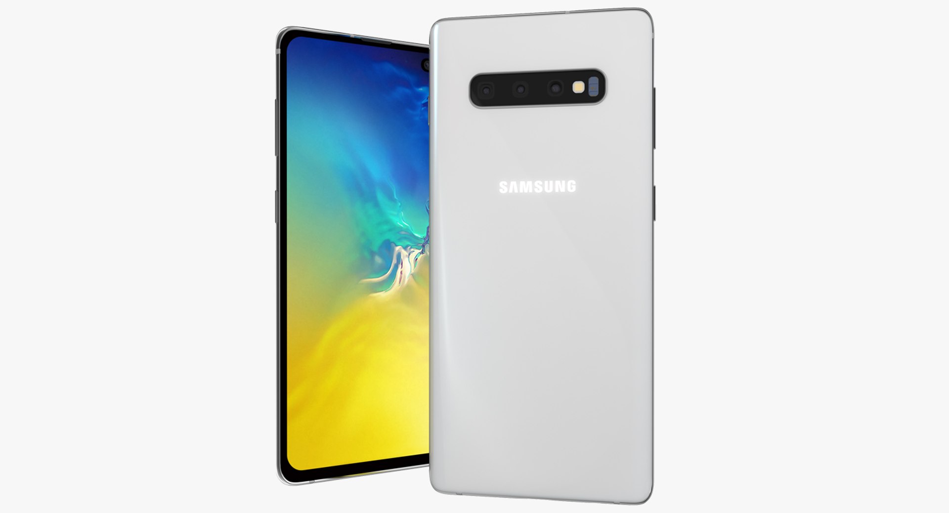 White Samsung Galaxy S10 Plus 3D model preview