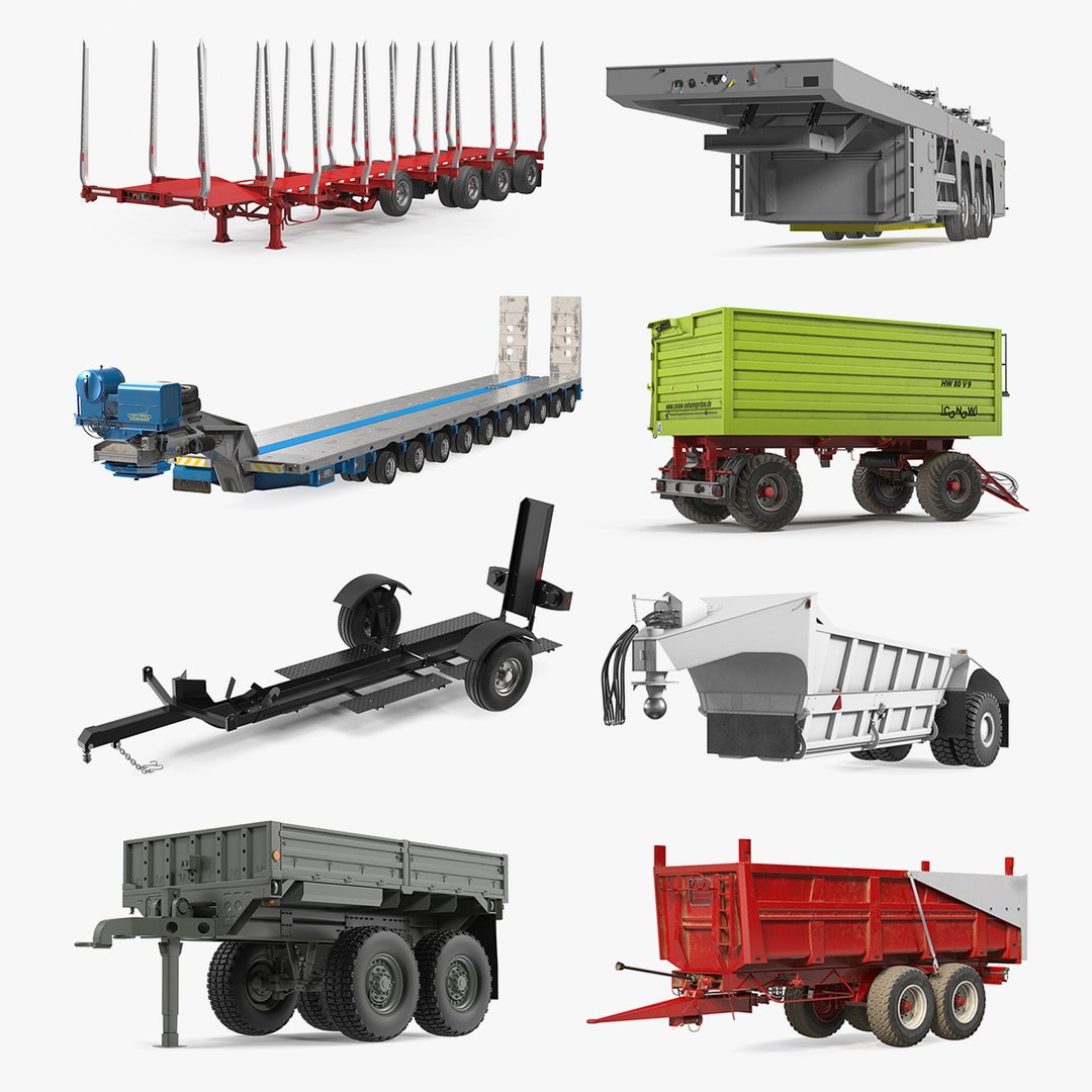 Trailers Collection 12 3D model preview