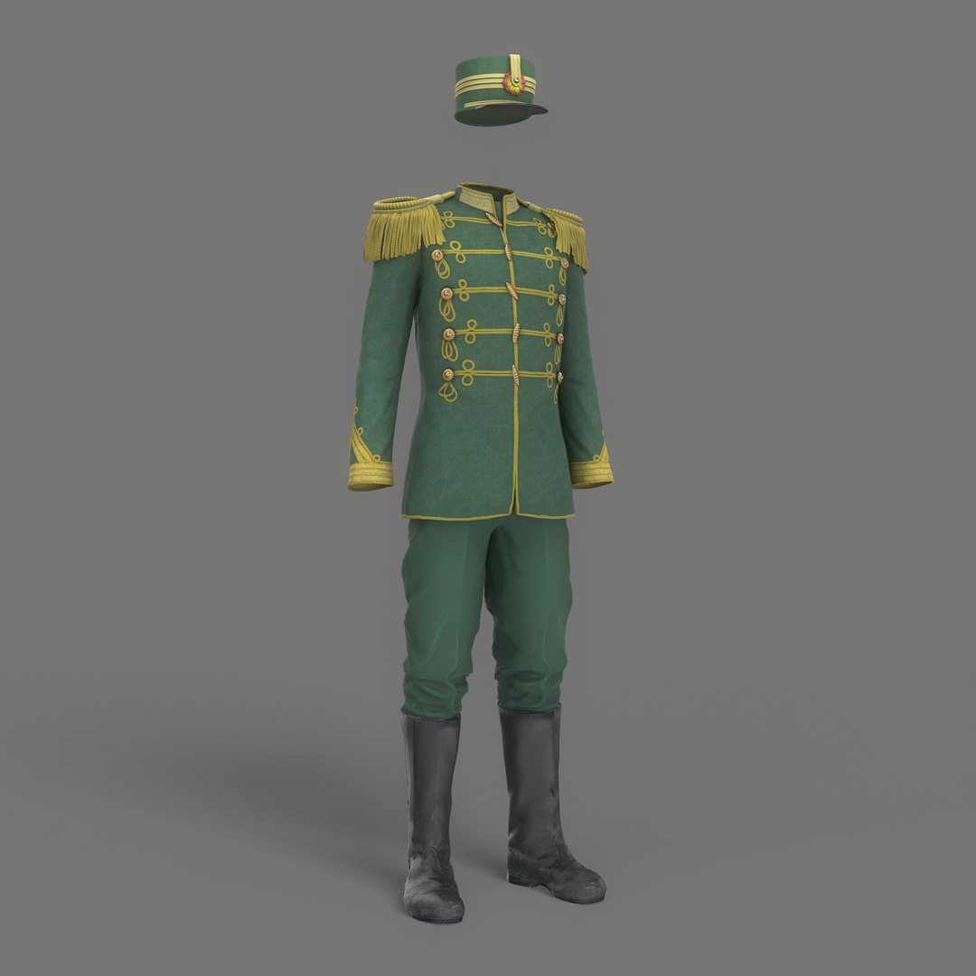 Vintage Military Uniform Green Game Ready 3D Model TurboSquid 1895546