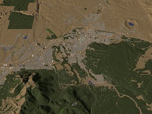 3D model Flagstaff Arizona USA in 20 km x 20 km - city and urban