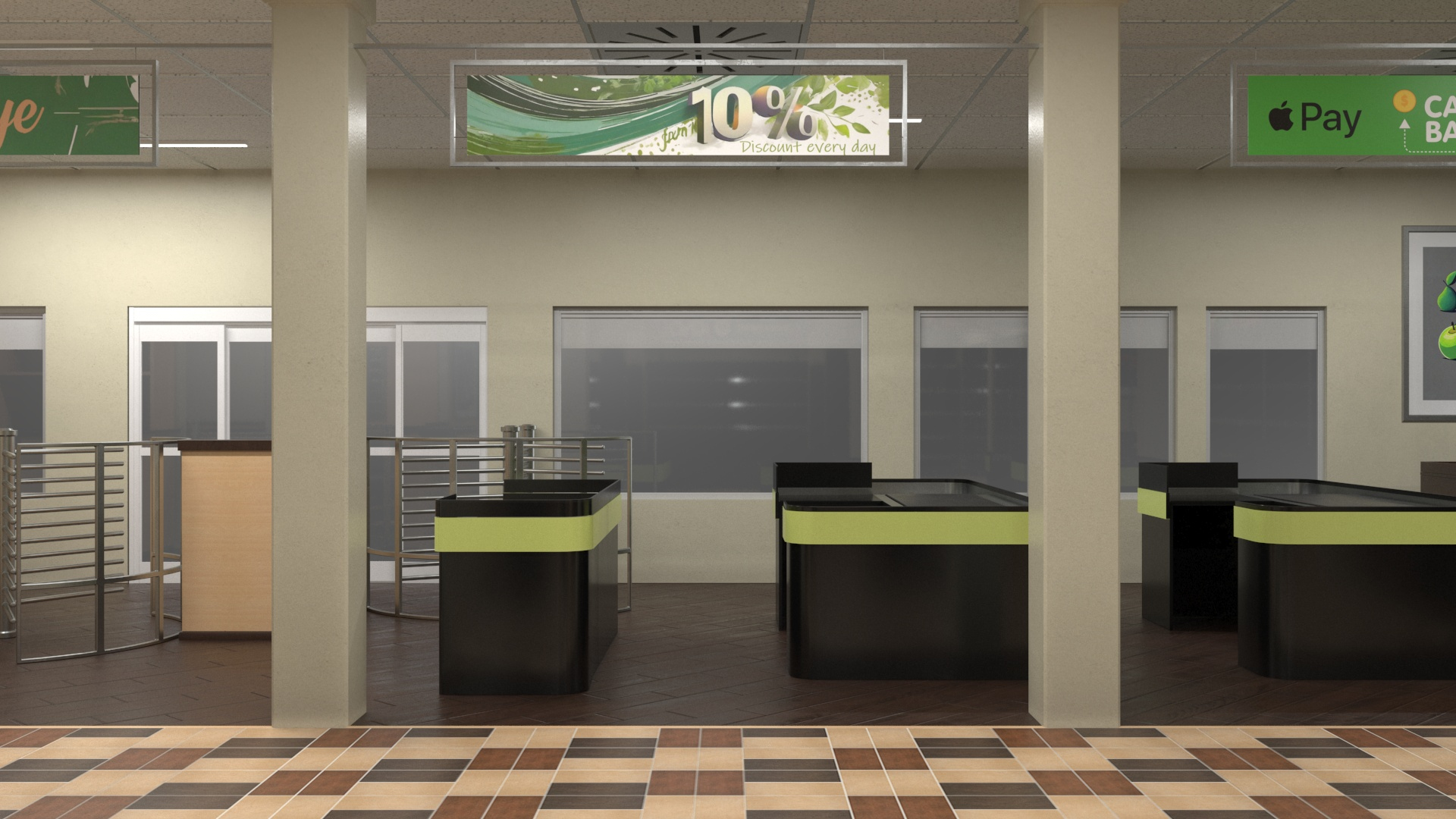 3D Grocery Store Interior Design - TurboSquid 2215817