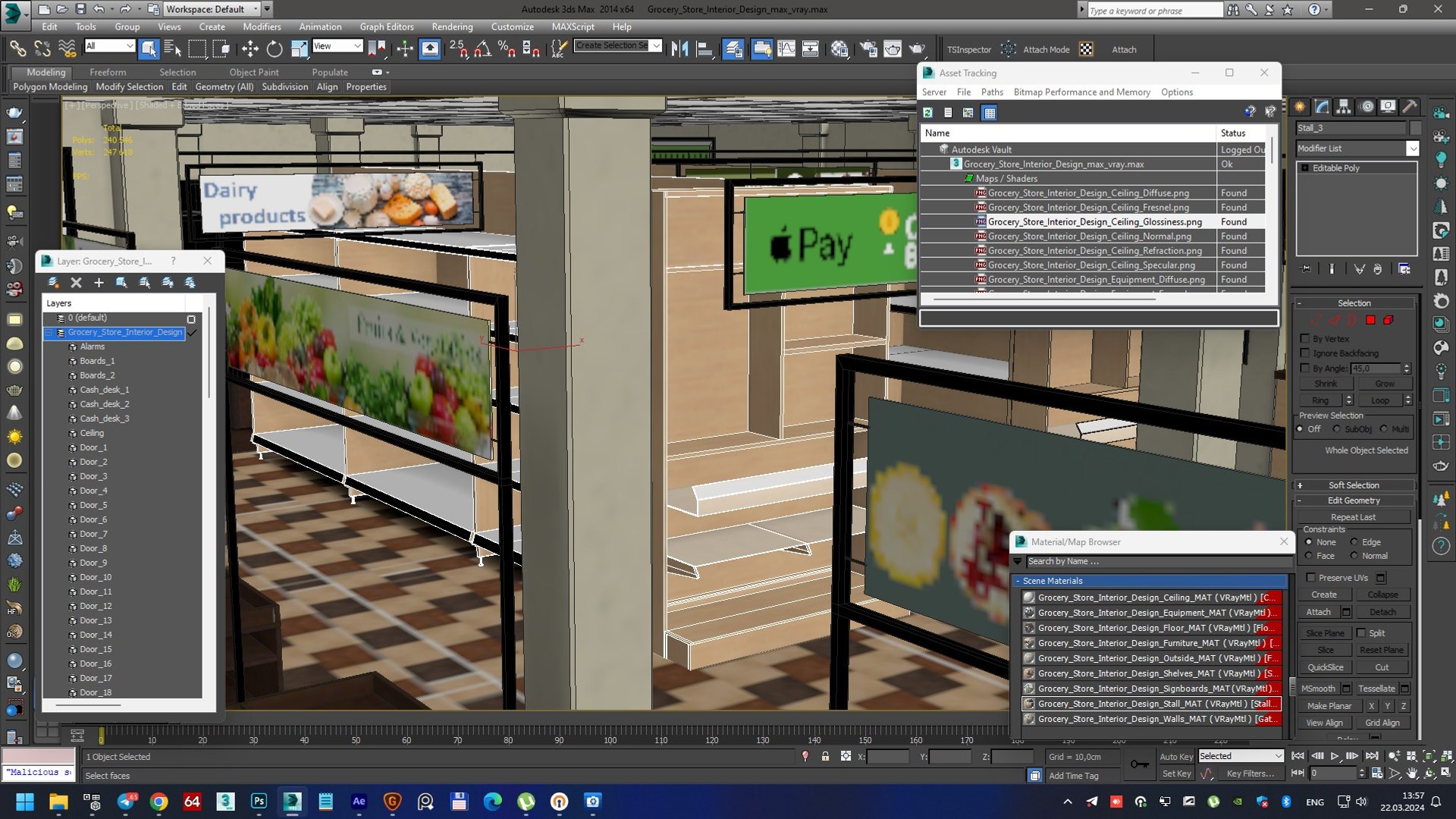 3D Grocery Store Interior Design - TurboSquid 2215817