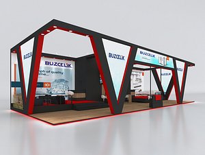 Exhibition Stand Stall 8x20m Height 500 cm 3Side Open 3D model