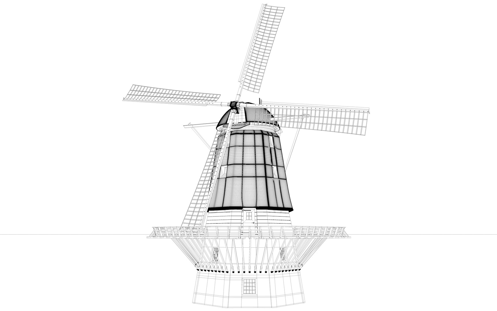 3D Model Realistic Dutch Windmill Build - TurboSquid 1541284