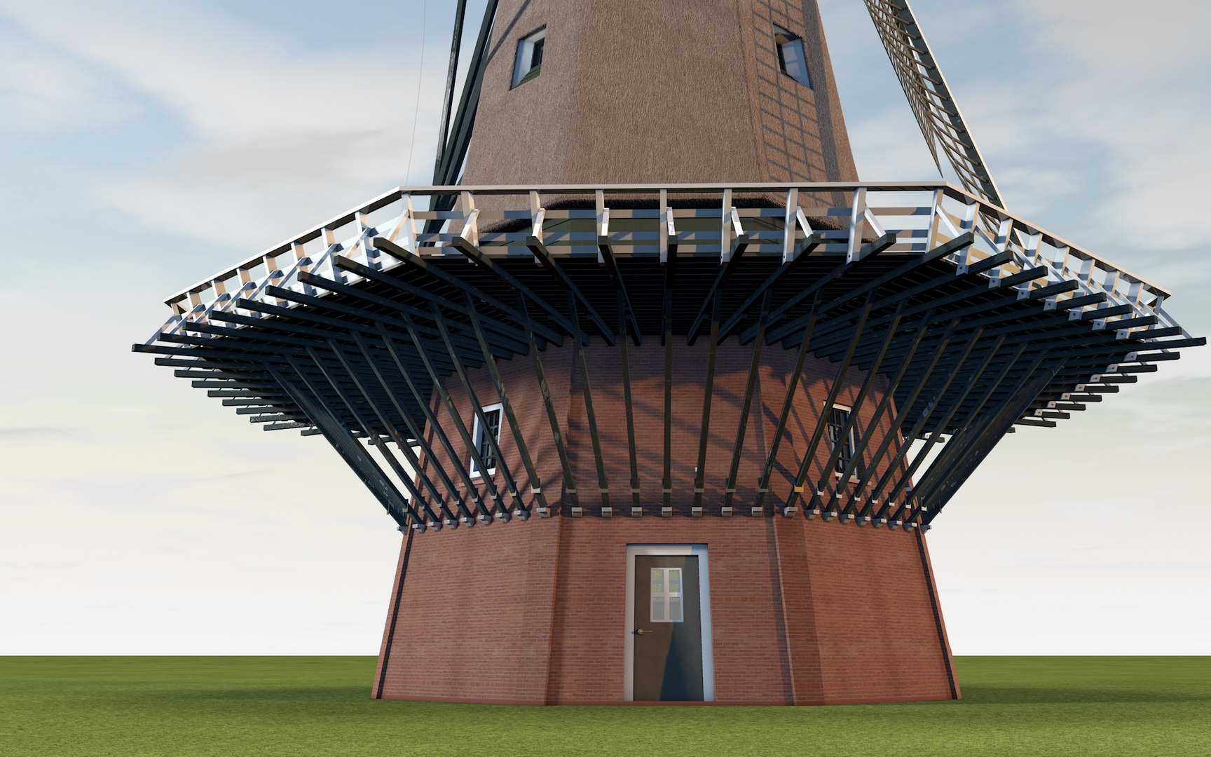 3D Model Realistic Dutch Windmill Build - TurboSquid 1541284