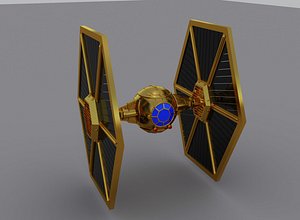 gold tie fighter 3d model
