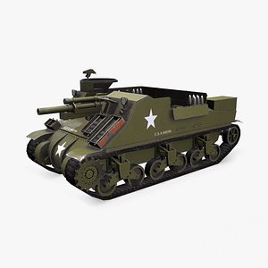 m7 priest howitzer 3D model