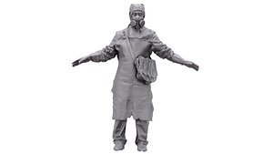 3D model Base Scan Army Chemist WWII Uniform
