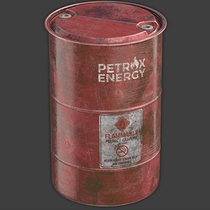 3D model Industrial Oil Barrel