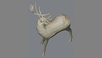 Deer Sculpture 3D Model - Standing Animal Statue for Garden Park and Landscape Decoration
