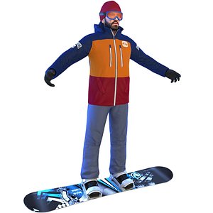 snowboarder board 3D model
