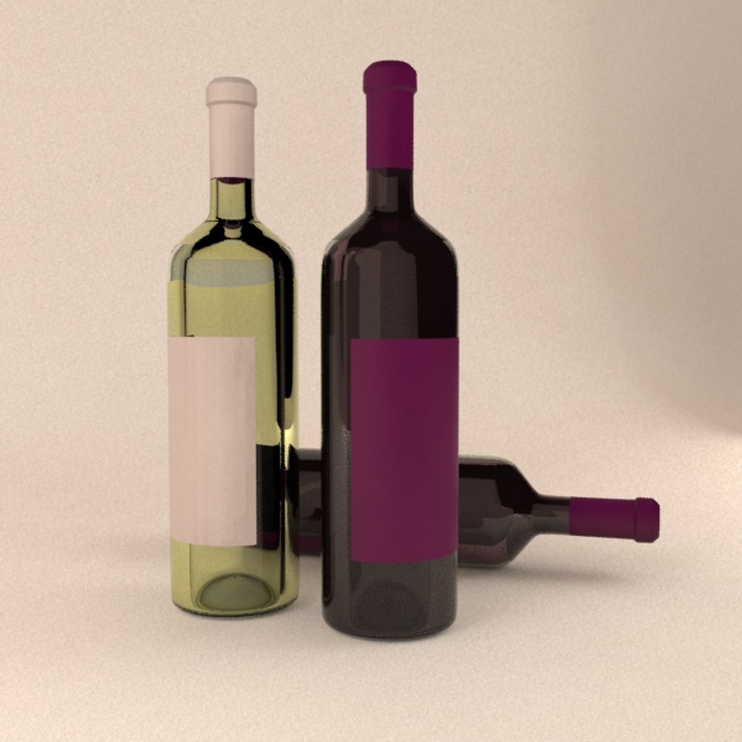 wine bottle 750ml 3d model