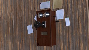 Old crank clock 3D model