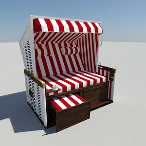 roofed beach chair 3d model