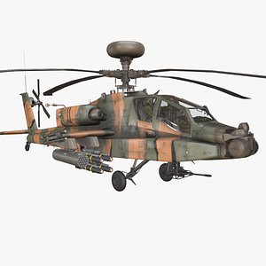 Apache AH-64D Japan Ground Defense Basic Animation 3D model
