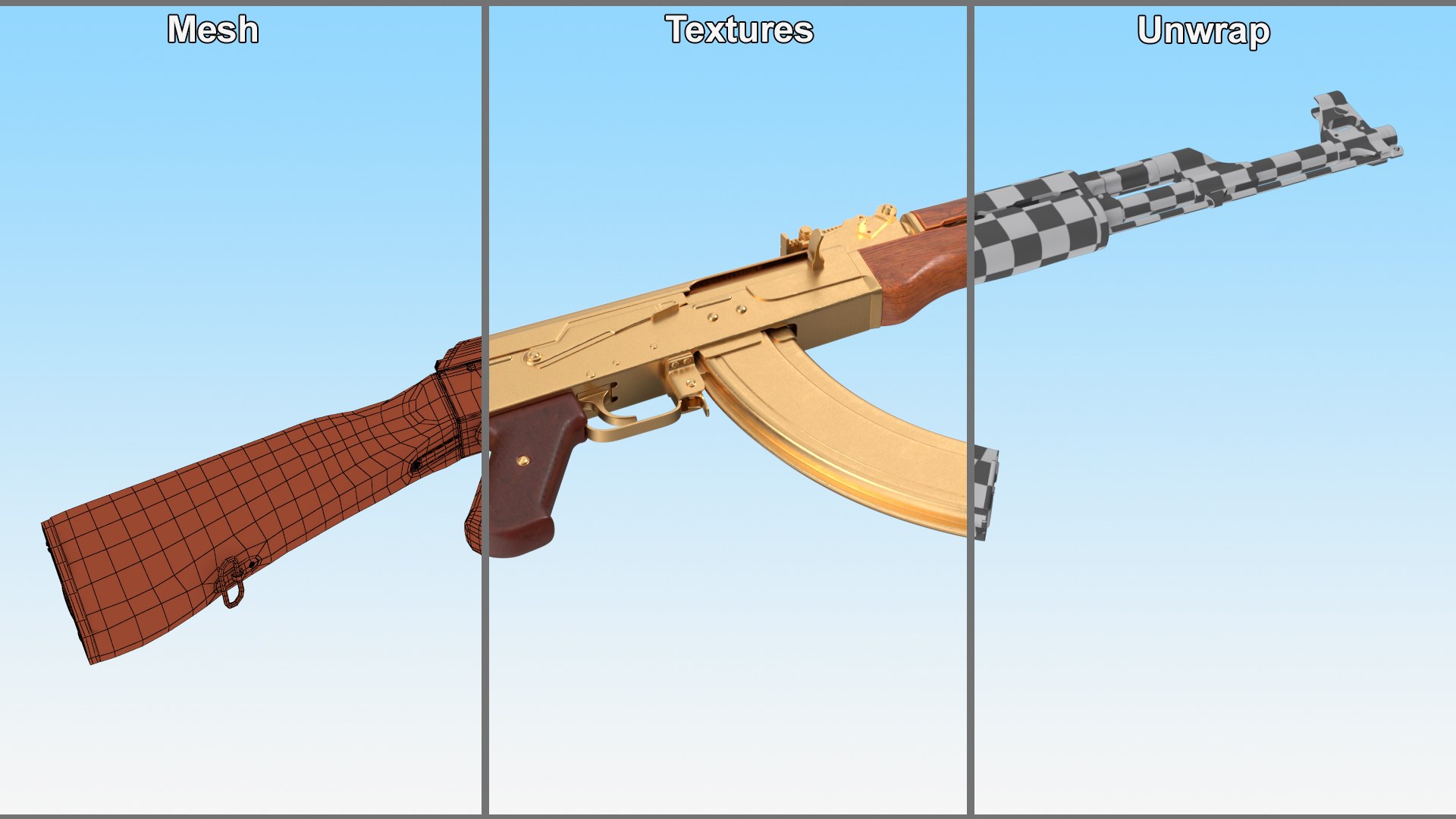 Assembling an AK 47 Gold Rigged Animated 3D model https://p.turbosquid.com/ts-thumb/pD/8S0oNd/ZG/assembling_an_ak_47_gold_rigged_animated_012/jpg/1744493341/1920x1080/fit_q87/db98397c463ff7d715a1aefcc3f7d706bc9b434e/assembling_an_ak_47_gold_rigged_animated_012.jpg