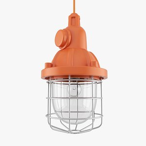 3d model retro ceiling light industrial