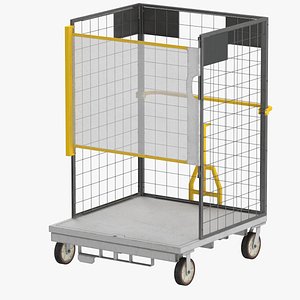 Towable Cart Cage Empty 3D model