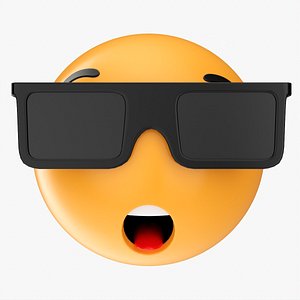 Emoji 075 Speechless with teeth tongue glasses 3D