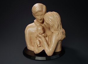 Low Poly Statue - Blessed Family