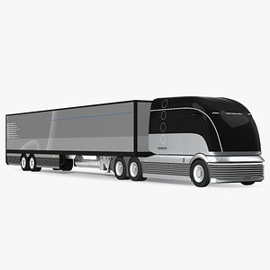 3D model Futuristic Hydrogen Concept Semi Truck with Trailer