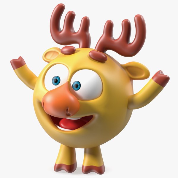 3D GoGoRiki Moose Character Happy Pose