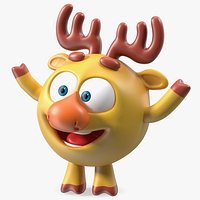 GoGoRiki Moose Character Happy Pose