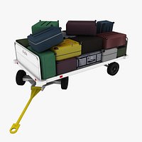Baggage Cart Clyde 15F2900 Loaded --436--