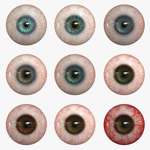 3D model 9 HD Realistic Eyes for Games 4k Textures Real-time 3D models Marmoset Render