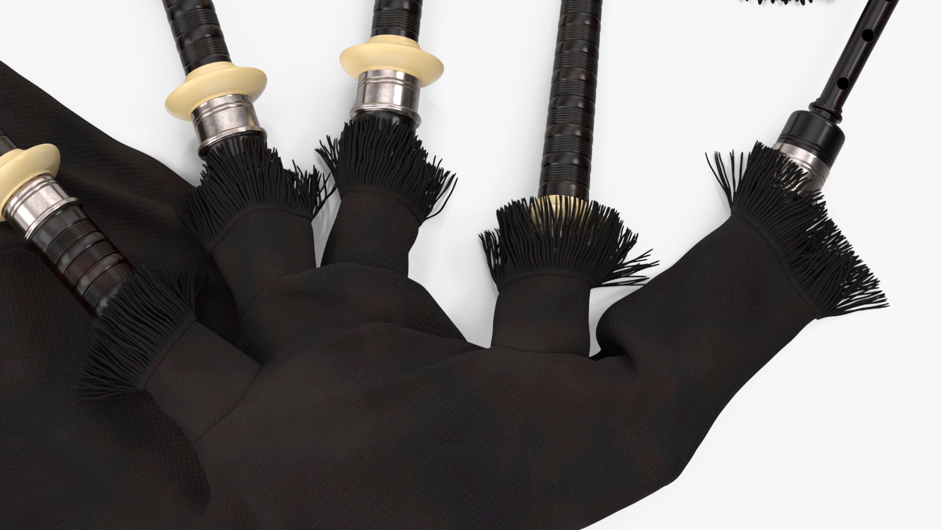 3D Scottish Bagpipes Instrument Black Model - TurboSquid 2230660