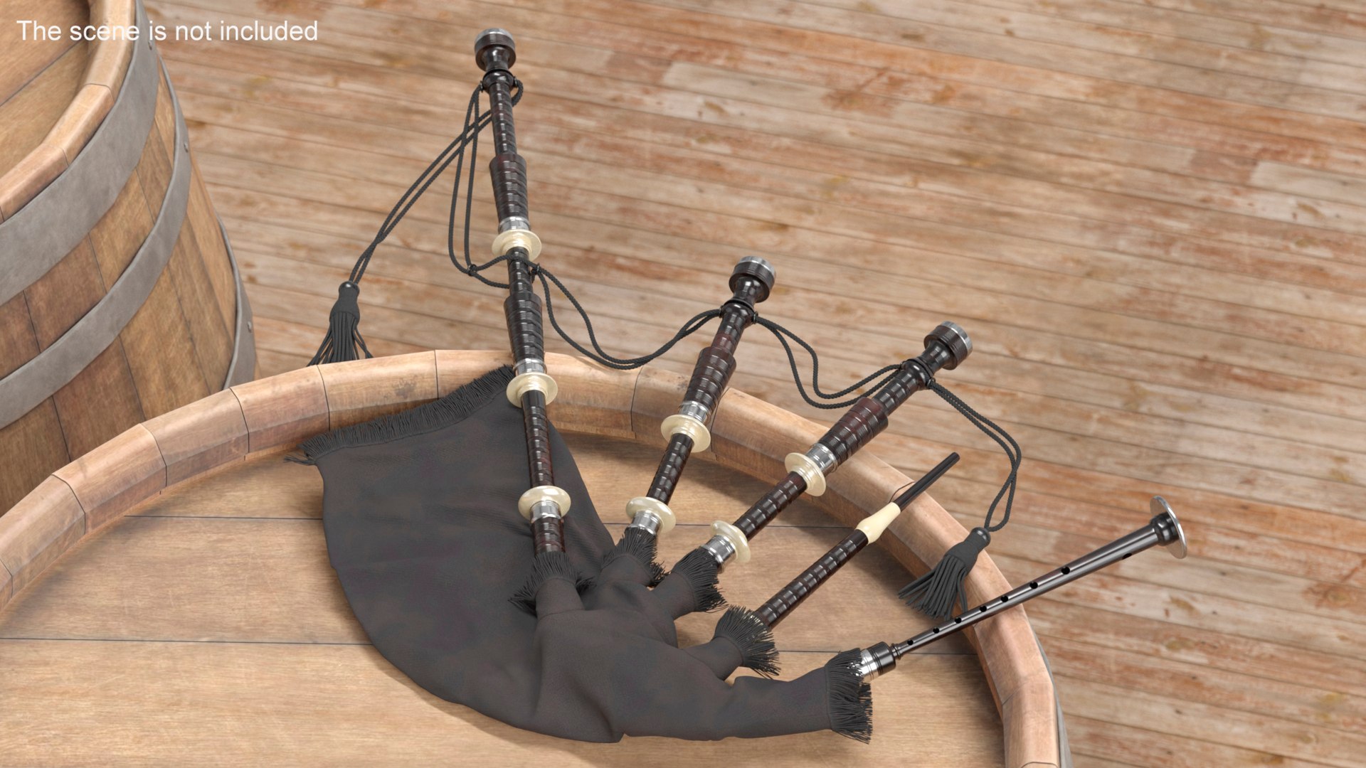 3D Scottish Bagpipes Instrument Black Model - TurboSquid 2230660