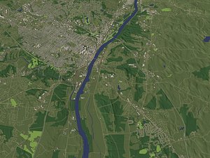 3D Albany New York USA in 20 km x 20 km - city and urban