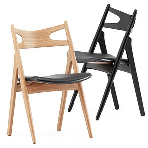 ch29p sawbuck chair 3D model