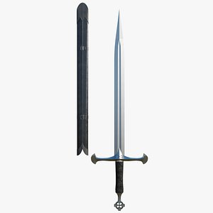 Sword PBR Unity UE V-Ray Arnold Textures Included 3D model