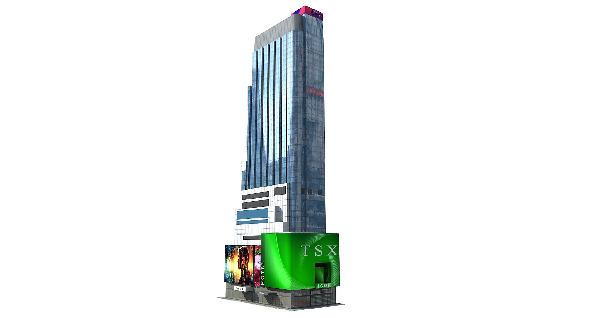 3D TSX Broadway Times Square Low Poly - TurboSquid 2175159
