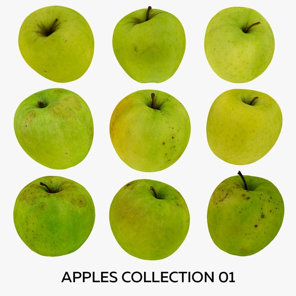 3D Apples Collection 01 - 9 models RAW Scans