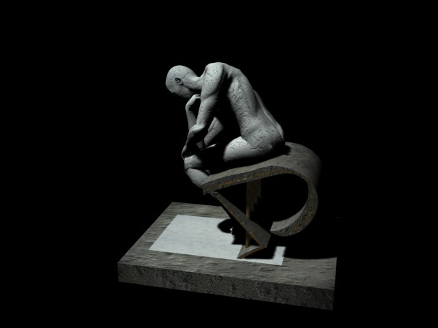 Statue Rodin Thinker 3d Model