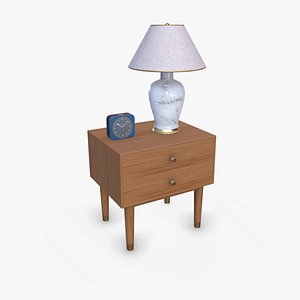 Bedside Table Low-poly PBR