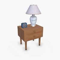 Bedside Table Low-poly PBR