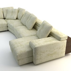 3d white sofa