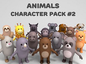 3D cartoon animals pack 2