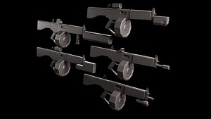 3D Low Poly ShotgunV4-style -5 Variations Game Ready