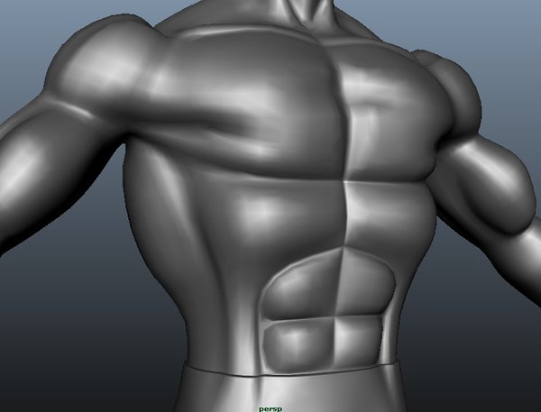 3d model of muscular man body male