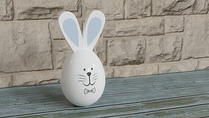 Cute Ceramic Easter Bunny 3D model