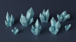 3D Blue Crystal Collection model